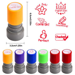 6 Cartoon Teacher Evaluation Stamps for Rewarding Kids