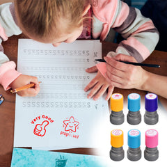 6 Cartoon Teacher Evaluation Stamps for Rewarding Kids