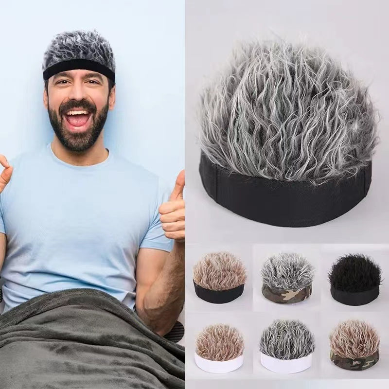 Hip Hop Beanie Hat Wig Fun Landlord Hat Adjustable Street Hat