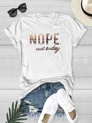 Summer Letter NOPE Graphic Tee Short Sleeves Casual Tops Women's Tops