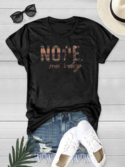 Summer Letter NOPE Graphic Tee Short Sleeves Casual Tops Women's Tops