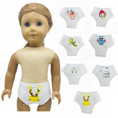 Animal Pattern Underwear for 18" American Dolls & 15" Bitty Baby Dolls