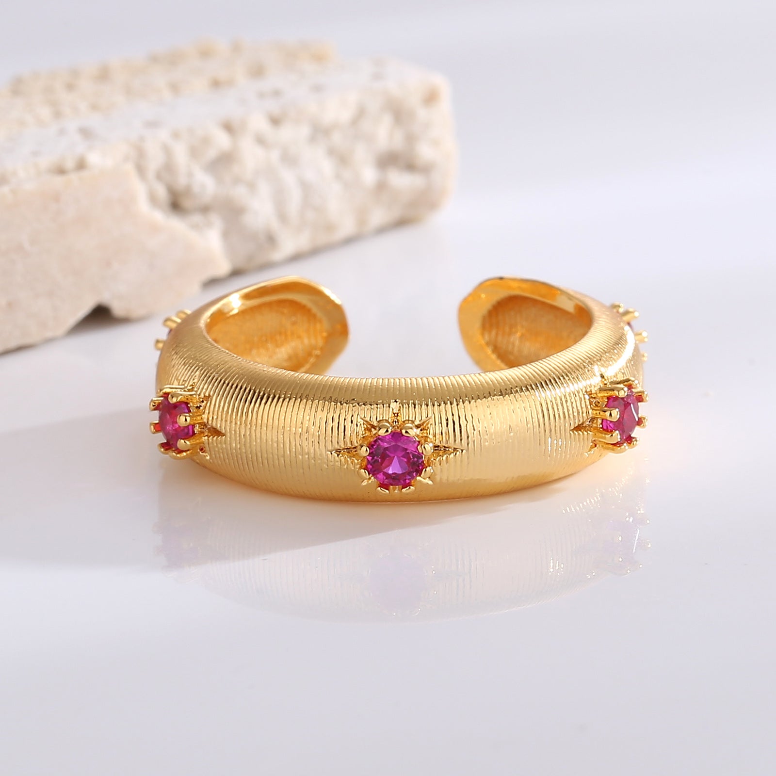 Rhinestone Decor Open Ring Fashion Jewelry for Women Girls