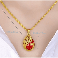 24K Peacock Pendant Necklace for Men & Women