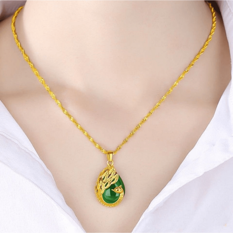 24K Peacock Pendant Necklace for Men & Women