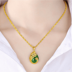 24K Peacock Pendant Necklace for Men & Women