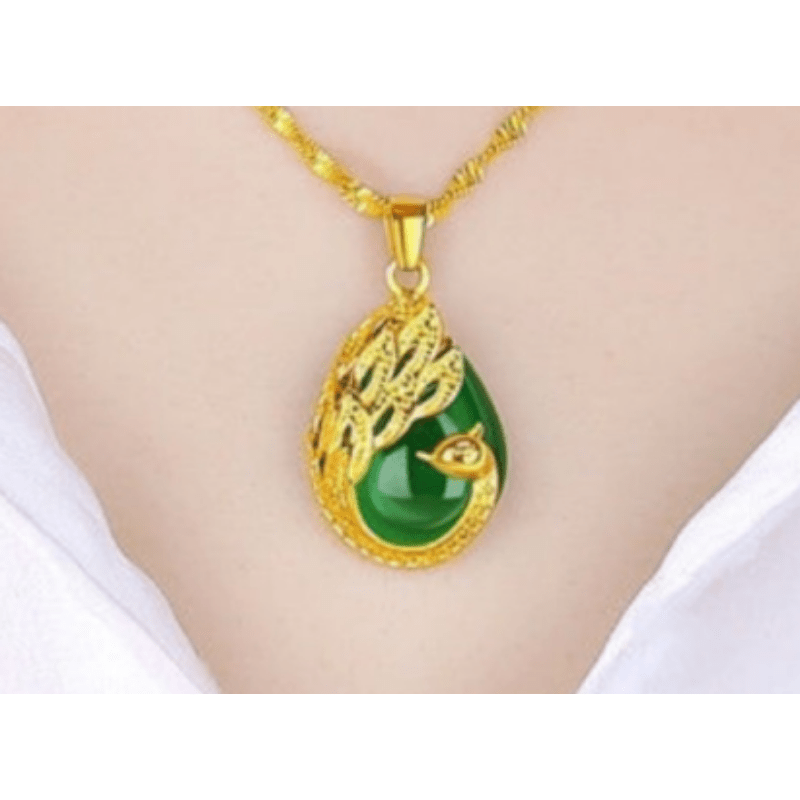 24K Peacock Pendant Necklace for Men & Women