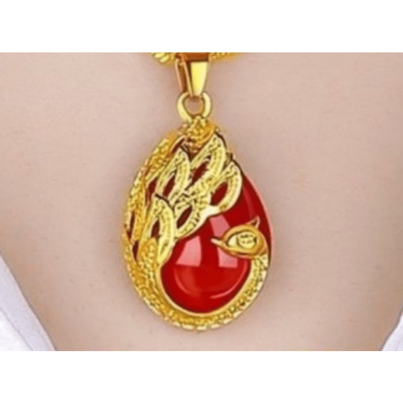 24K Peacock Pendant Necklace for Men & Women