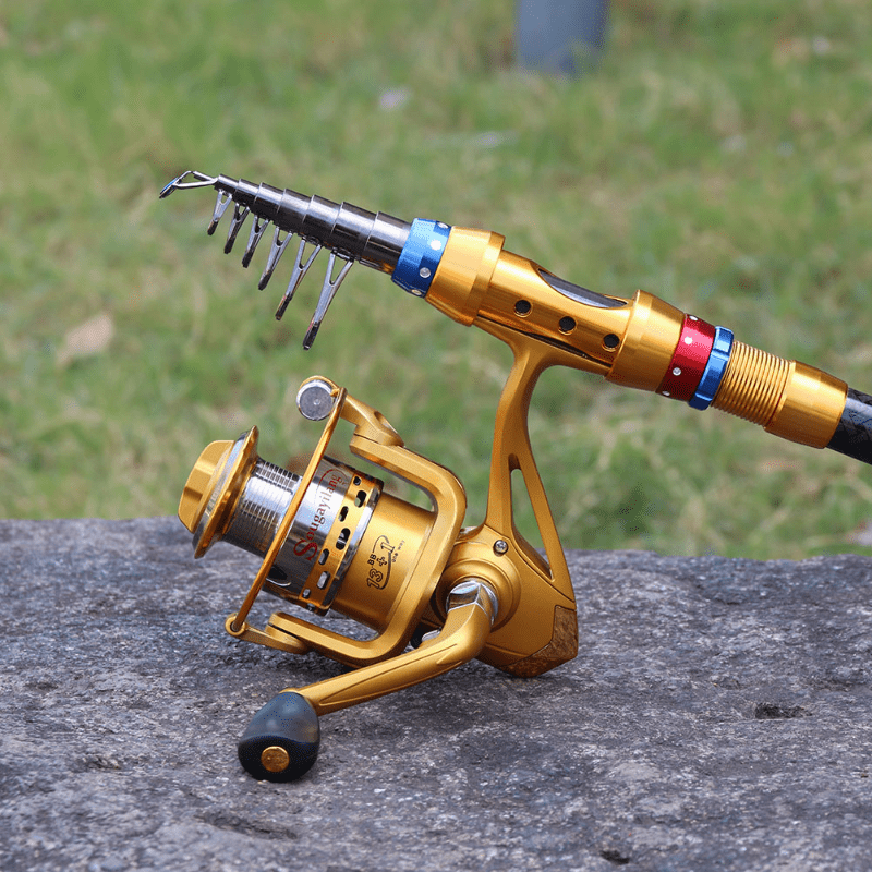 Carbon Telescopic Fishing Rod & Spinning Reel Set for Travel Fishing