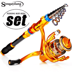 Carbon Telescopic Fishing Rod & Spinning Reel Set for Travel Fishing