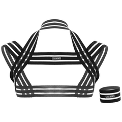 Men's Sexy Body Chest Harness & Armband Set for Cosplay