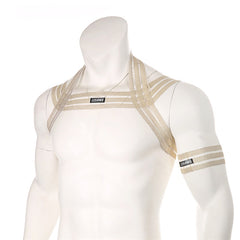 Men's Sexy Body Chest Harness & Armband Set for Cosplay
