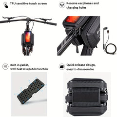 BUCKLOS Carbon Fiber Bike Frame Bag, Rainproof Touch Screen Case