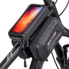 BUCKLOS Carbon Fiber Bike Frame Bag, Rainproof Touch Screen Case