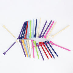 20 pcs Eco Friendly Wooden Golf Tees Assorted Colors Training Course Supplies