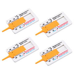 4pcs Tire Tread Depth Gauge 0-20mm Car Motorcycle Measurement Tool