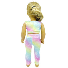 Rainbow Pattern Yoga Suit Doll Clothes Outfit for 45-72 cm Girl Doll