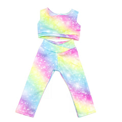Rainbow Pattern Yoga Suit Doll Clothes Outfit for 45-72 cm Girl Doll
