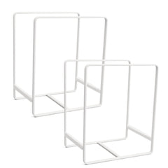 2pc Metal Cupboard Dish Rack Lid Holder