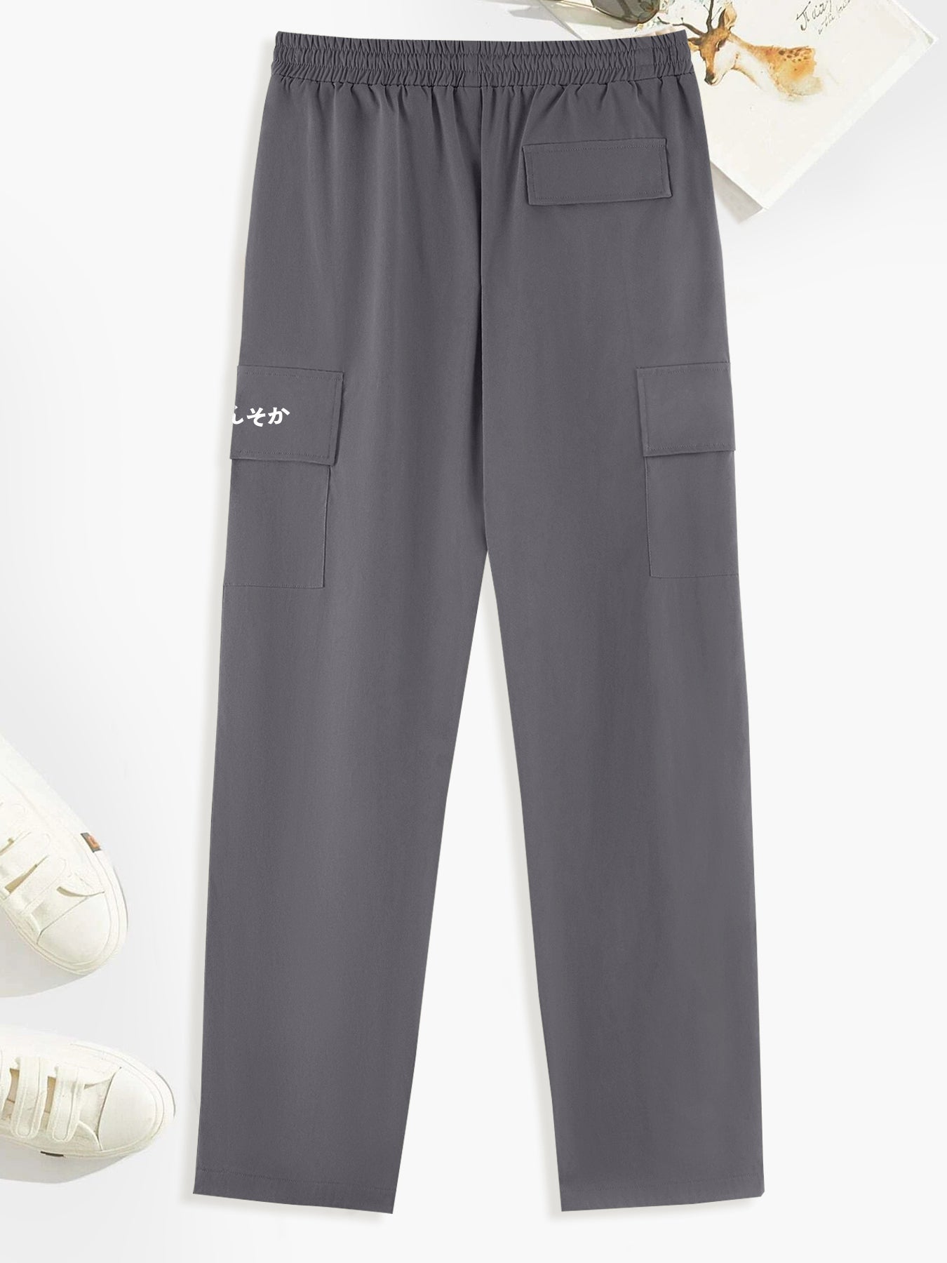Men's Print Pocket Drawstring Cargo Pants