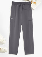 Men's Print Pocket Drawstring Cargo Pants