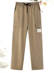 Men's Print Pocket Drawstring Cargo Pants