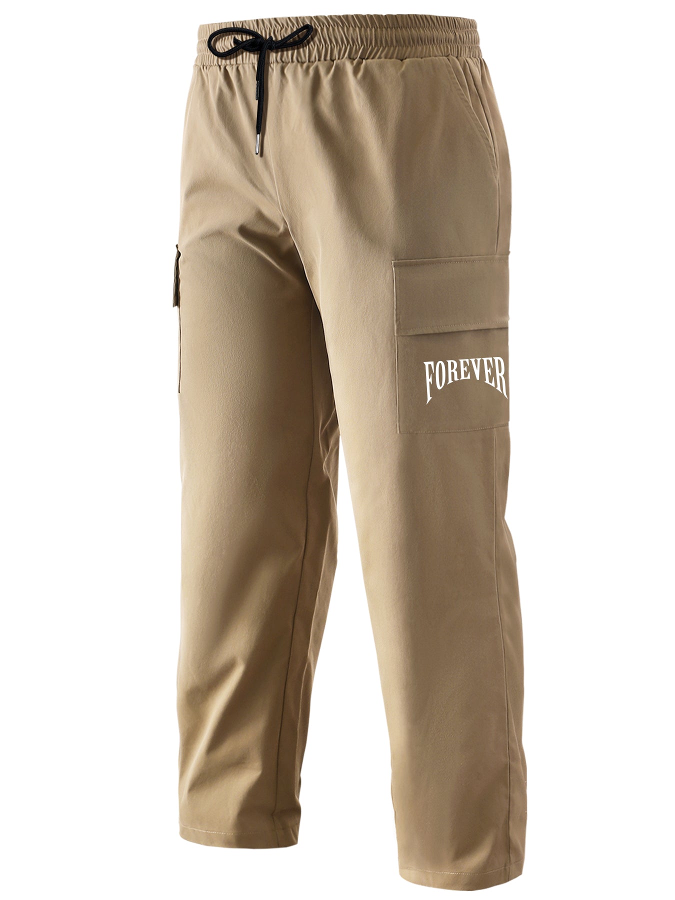 Men's FOREVER Print Cargo Pants with Drawstring