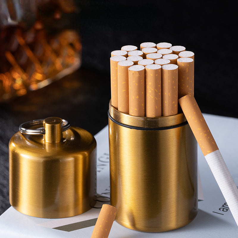 Portable Zinc Alloy Cigarette Box Waterproof Case With Key Ring