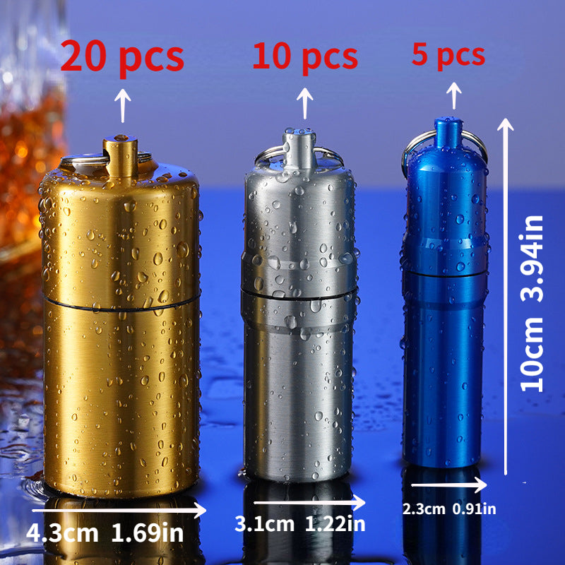 Portable Zinc Alloy Cigarette Box Waterproof Case With Key Ring
