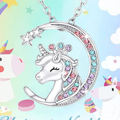 Unicorn Pendant Necklace & Card Jewelry Set