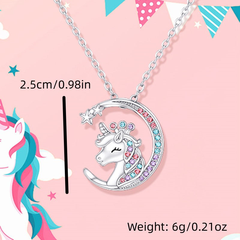 Unicorn Pendant Necklace & Card Jewelry Set