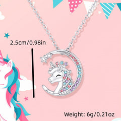 Unicorn Pendant Necklace & Card Jewelry Set