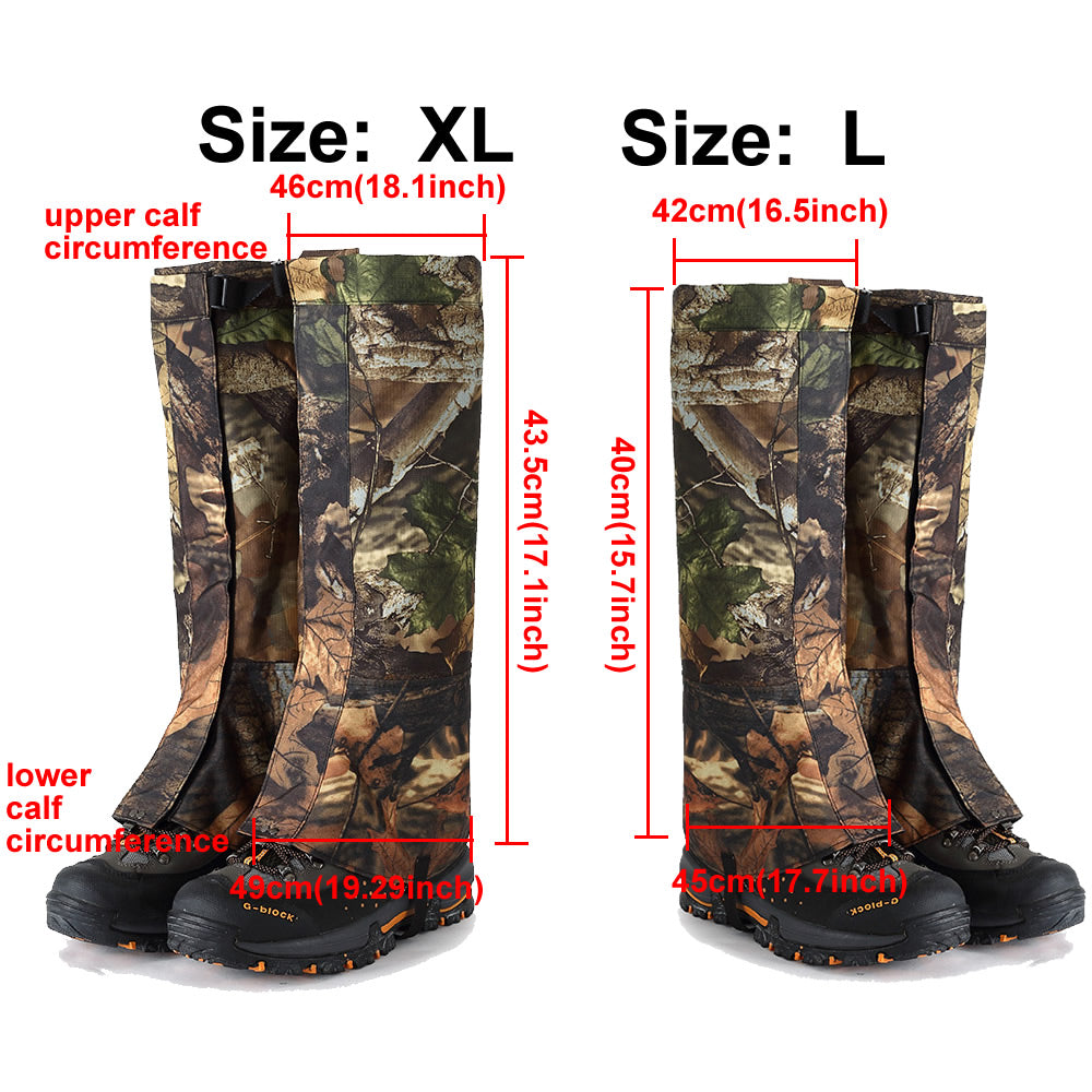 Waterproof Camo Leg Gaiters for Outdoor Activities