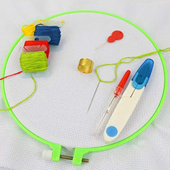 6pcs Embroidery Hoops Plastic Circle Cross Stitch Hoop Ring Multicolor