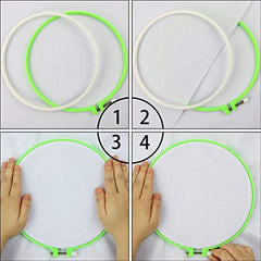6pcs Embroidery Hoops Plastic Circle Cross Stitch Hoop Ring Multicolor