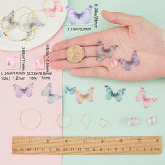DIY Dangle Earring Kit Polyester Fabric Wings Crafts Decoration