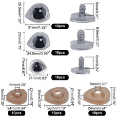 60pcs 3D Safety Eyes Set with Washers for Crafts Bear Dog Cats Eyes