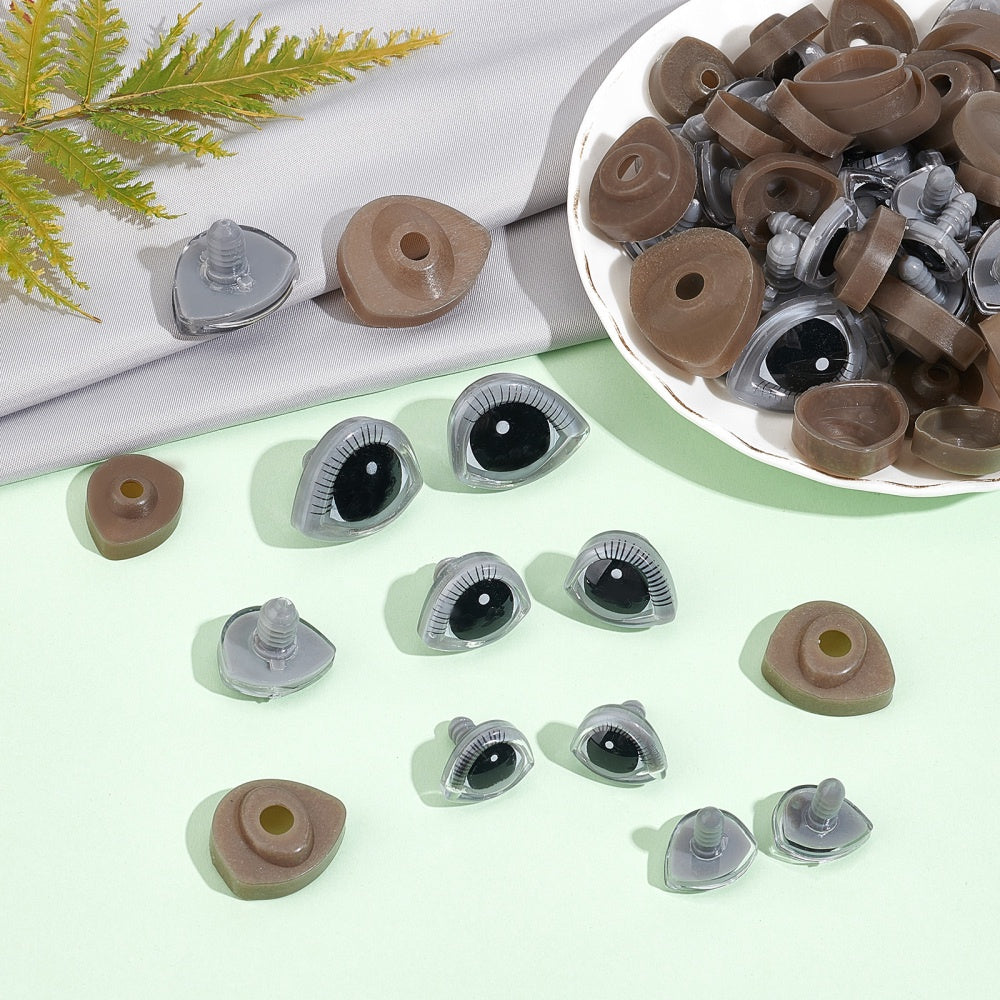 60pcs 3D Safety Eyes Set with Washers for Crafts Bear Dog Cats Eyes