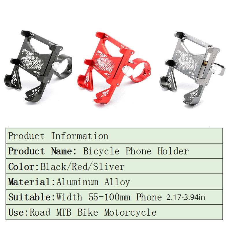 Aluminum Alloy Bike Phone Stand for Road Mountain Cycling