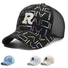 R Embroidery Baseball Cap Hip Hop Printed Dad Hats Adjustable Unisex