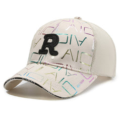 R Embroidery Baseball Cap Hip Hop Printed Dad Hats Adjustable Unisex