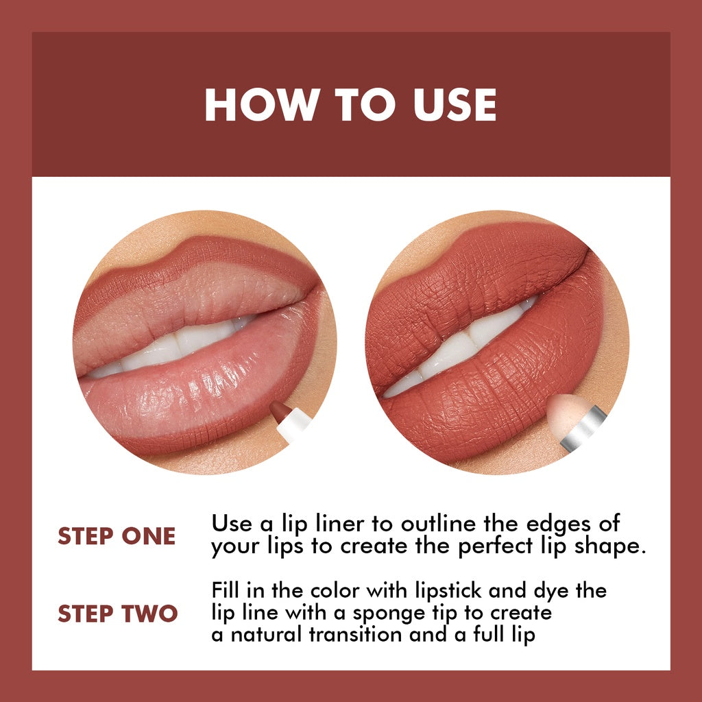 Double Headed Lip Liner Pencil with 8 Colors Lipstick