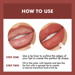 Double Headed Lip Liner Pencil with 8 Colors Lipstick