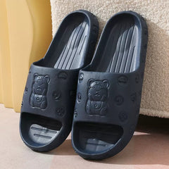 Men's Platform Slides Open Toe Slippers Anti-skid