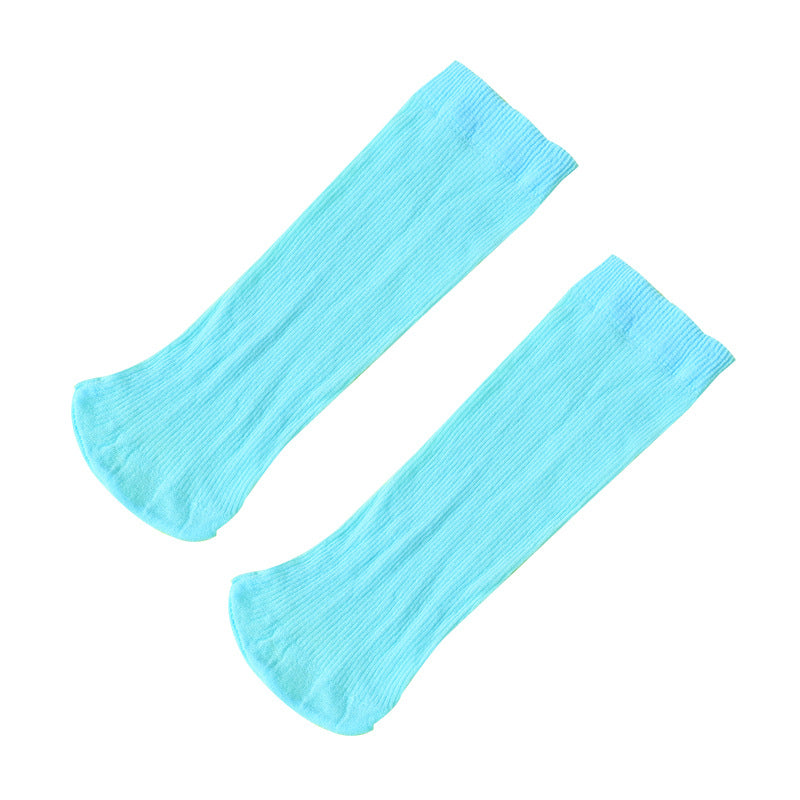 3pcs Kids Candy Thin Short Tube Socks, Striped Girls' Stocking for Spring Summer