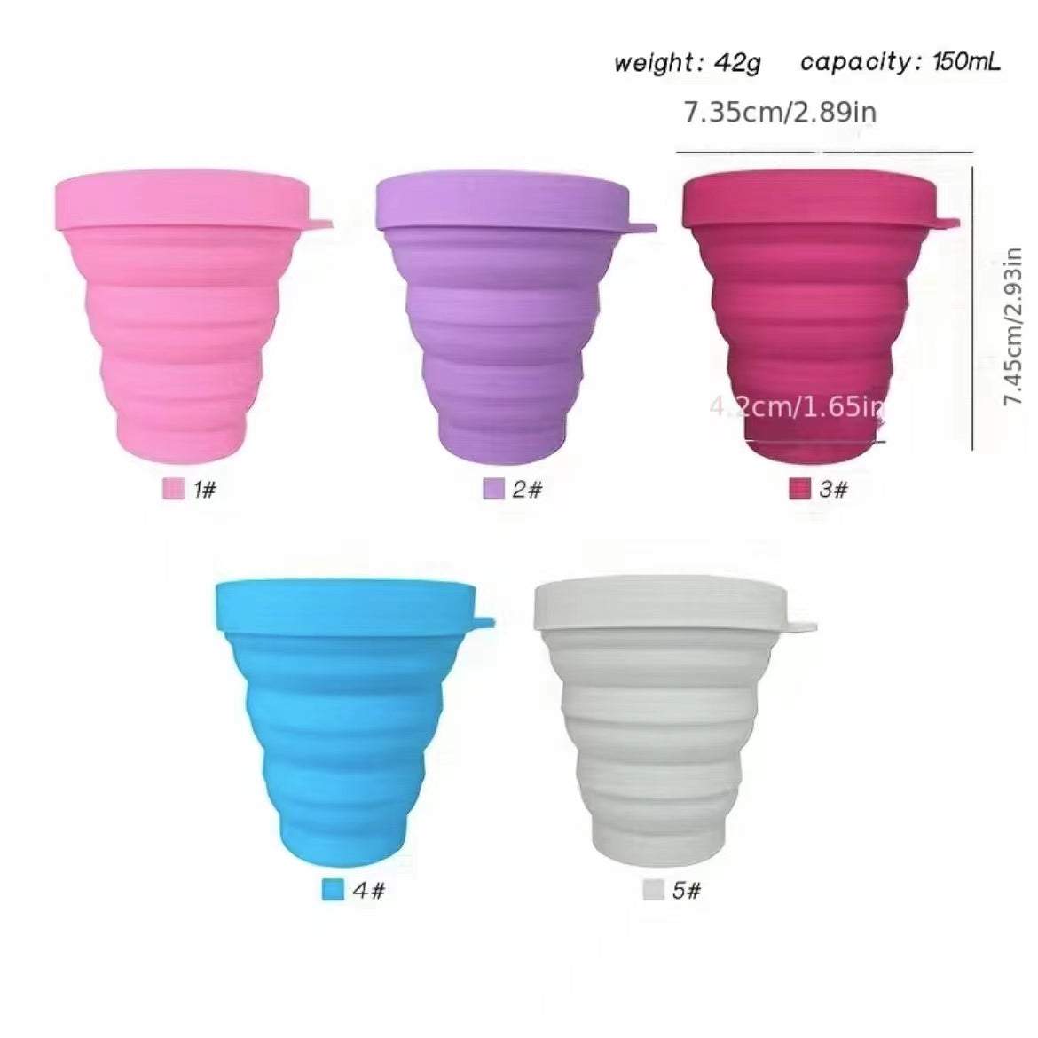 1pc 150ML Silicone Folding Cup Outdoor Portable Retractable Water Cup