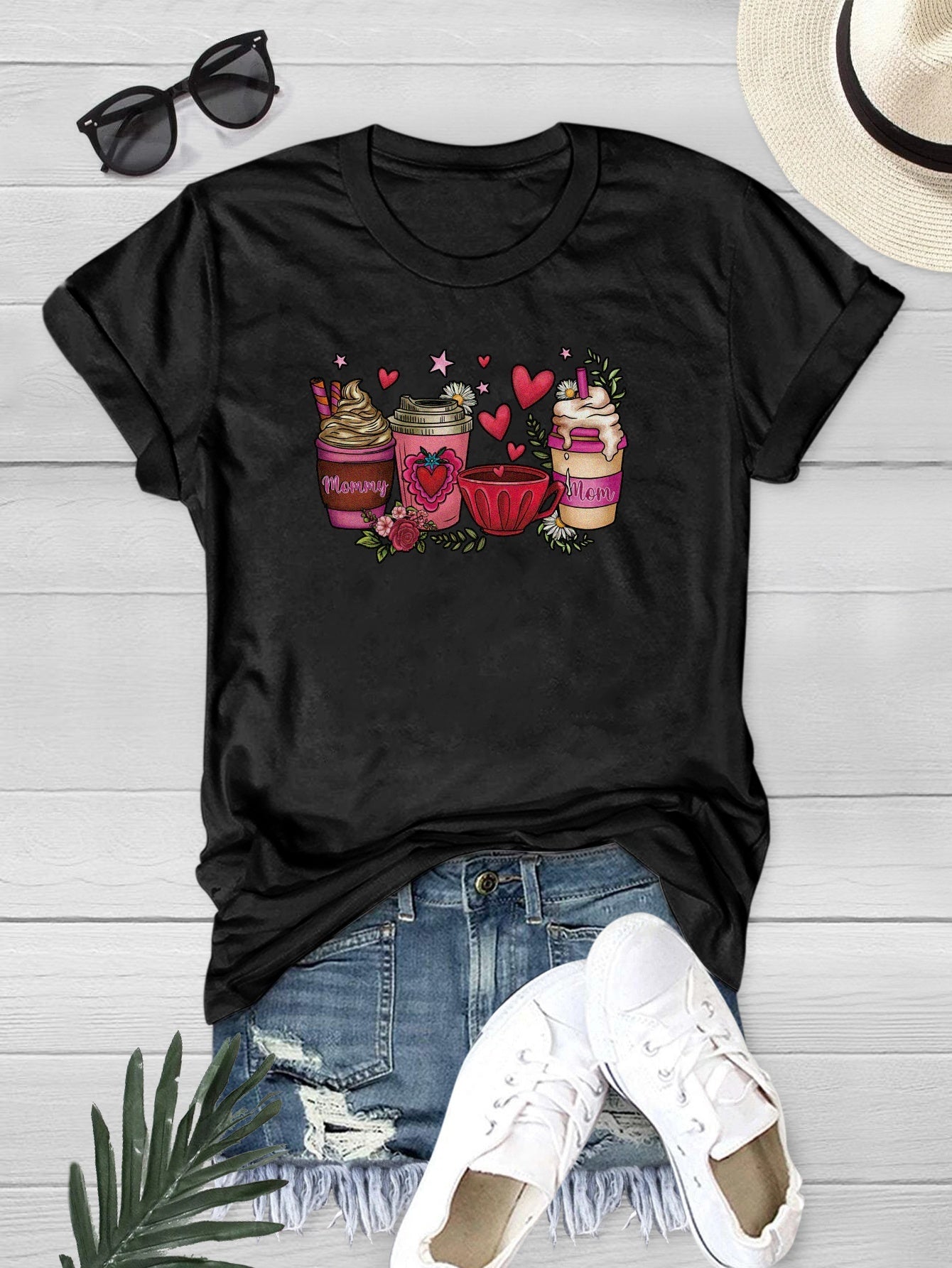 Ice cream Graphic Tee Short Sleeve Summer Casual Sports Tops