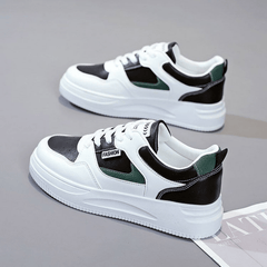 Women's Low Top Lace-Up Skate Shoes Colorblock Sneakers