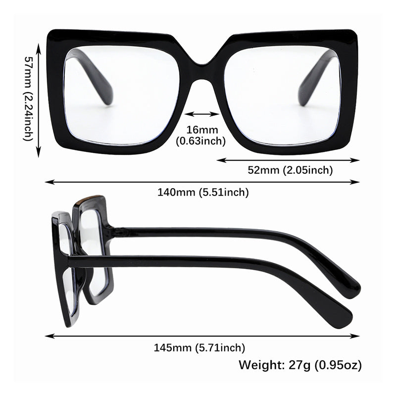Men's Large Frame Square Anti Light Glasses