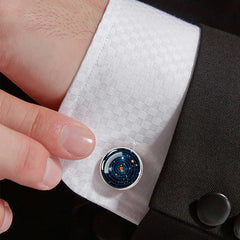 Solar System Galaxy Cufflinks Men's Wedding Shirt Accessories Gift